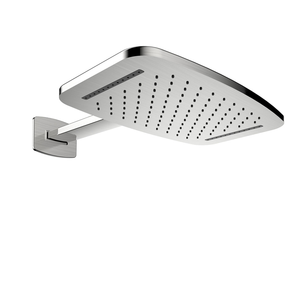 Waterval hoofddouche met doucheram 40 x 25 cm geborsteld staal - 29.2855