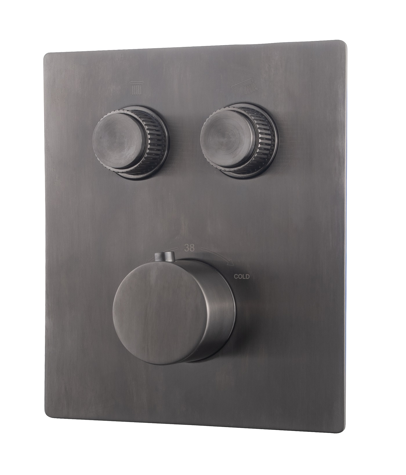 Wiesbaden Caral klik pro afbouwdeel inbouwthermostaat 2 weg gunmetal - 29.3423
