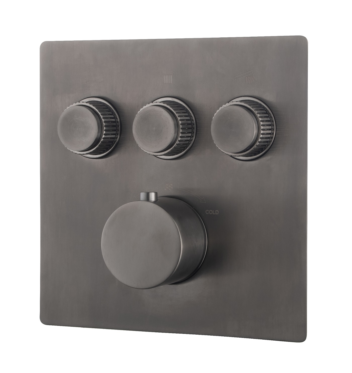 Wiesbaden Caral klik pro afbouwdeel inbouwthermostaat 3 weg gunmetal - 29.3433