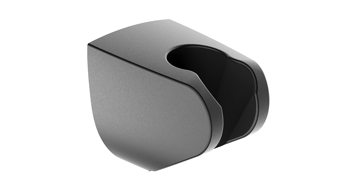 Caral wandhanddouchehouder kunststof gunmetal - 29.3877