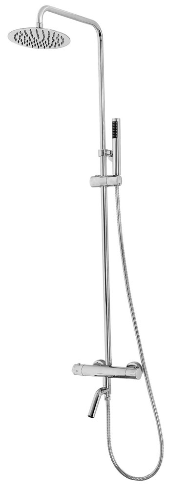 Caral eco thermostatische bad regendoucheset opbouw chroom - 29.3958