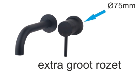 rozet 75mm tbv kraangedeelte 29.2151 mat zwart - 29.6014