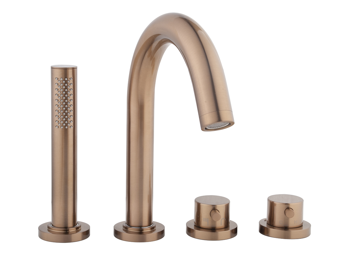 Caral 4-gats badrandthermostaat afbouwdeel geborsteld brons koper - 29.6989