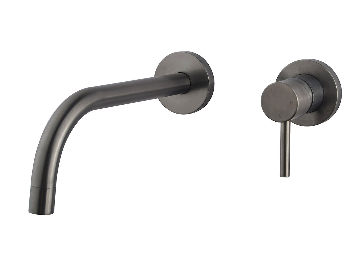 Slim afbouwdeel eenhendel wastafelkraan met coldstart gunmetal - 29.7165