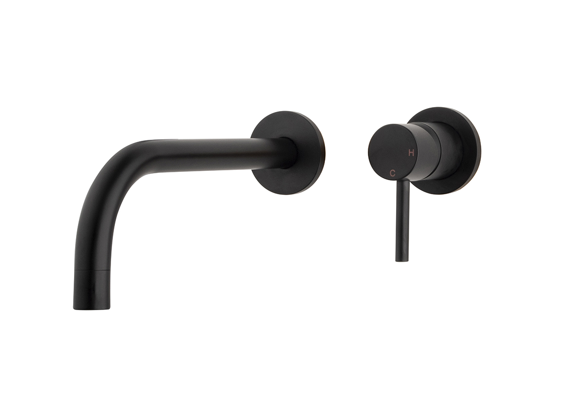 Caral Slim afbouwdeel eenhendel wastafelkraan met coldstart mat zwart