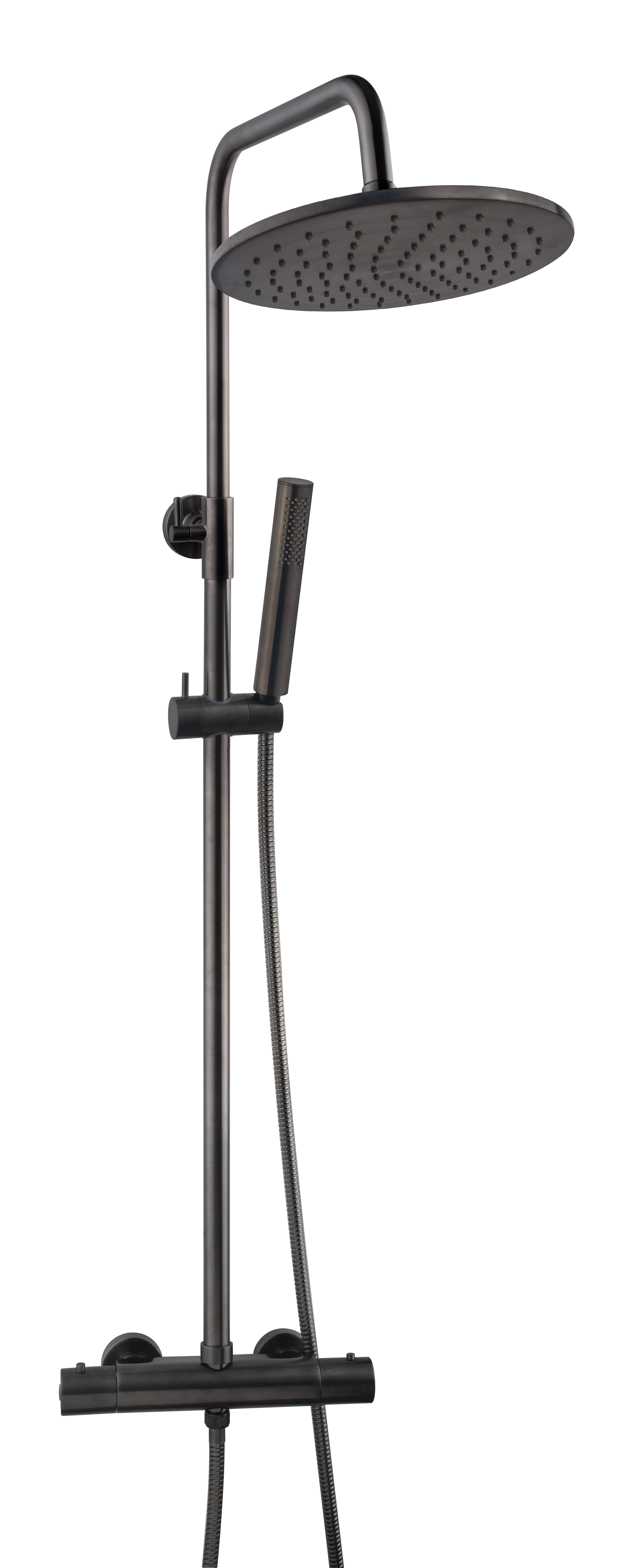Caral thermostatische regendoucheset opbouw gunmetal - 29.7957
