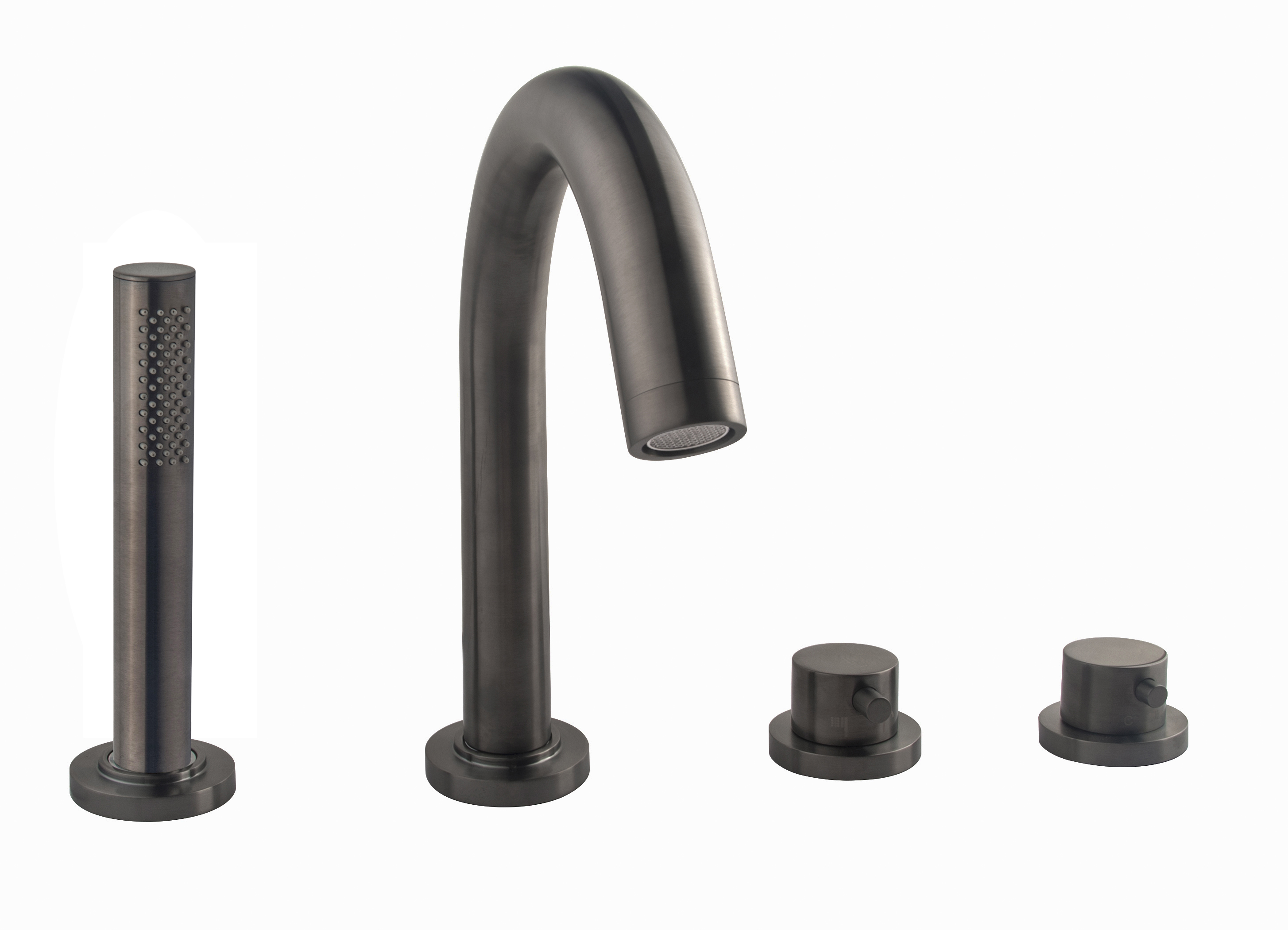 Caral 4-gats badrandthermostaat afbouwset gunmetal - 29.7999