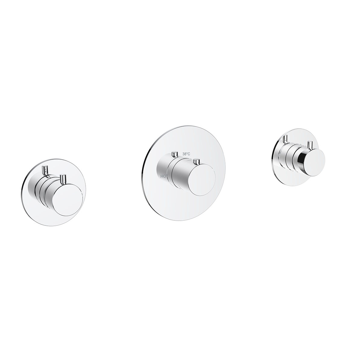 Dreams afbouwdeel thermostatische douchekraan met 2 stopkranen chroom - 29.8006