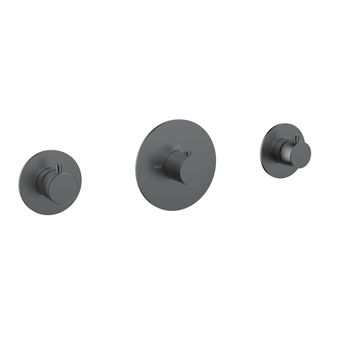 Dreams afbouwdeel thermostatische douchekraan met 2 stopkranen gunmetal - 29.8008