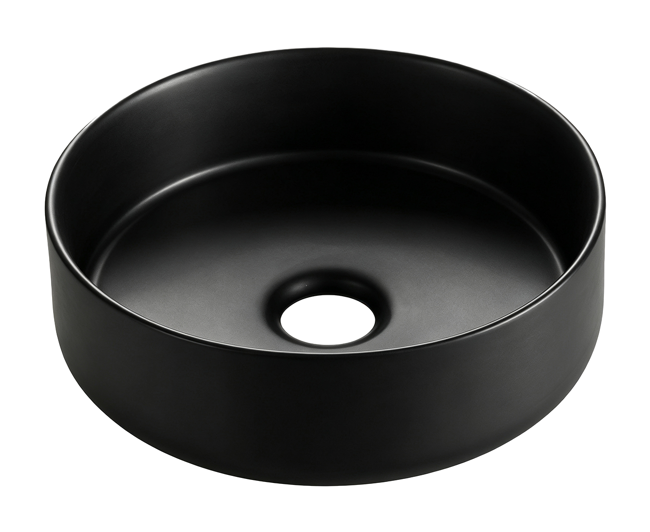 Colosso waskom rond 36 x 12 cm keramiek mat zwart