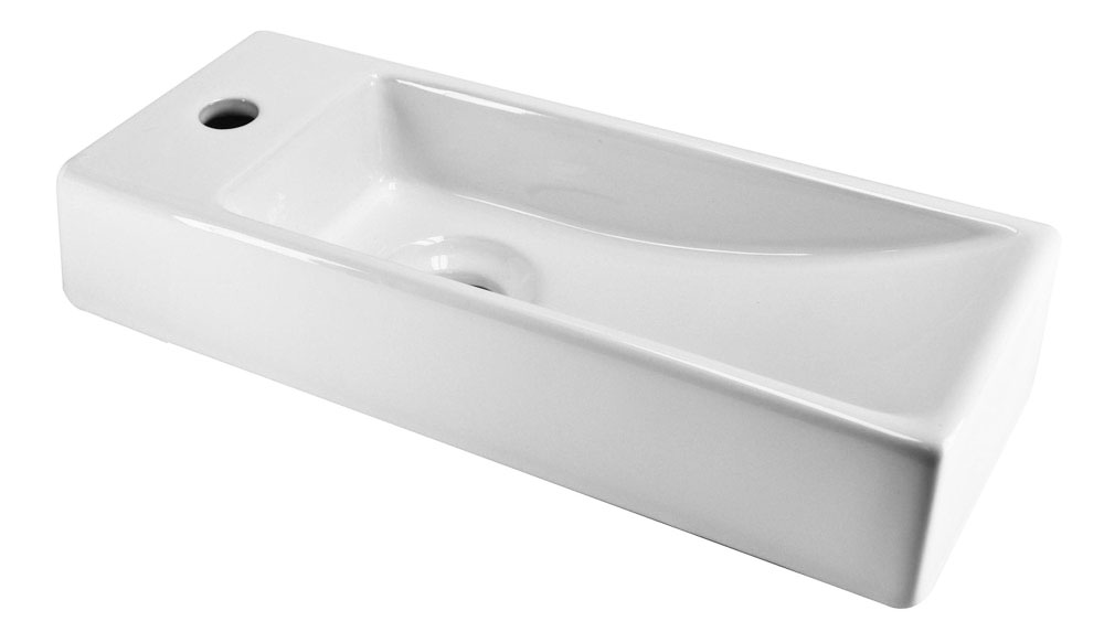 Trim mini fontein links 38 x 14 x 8 cm keramiek glans wit - 32.3436