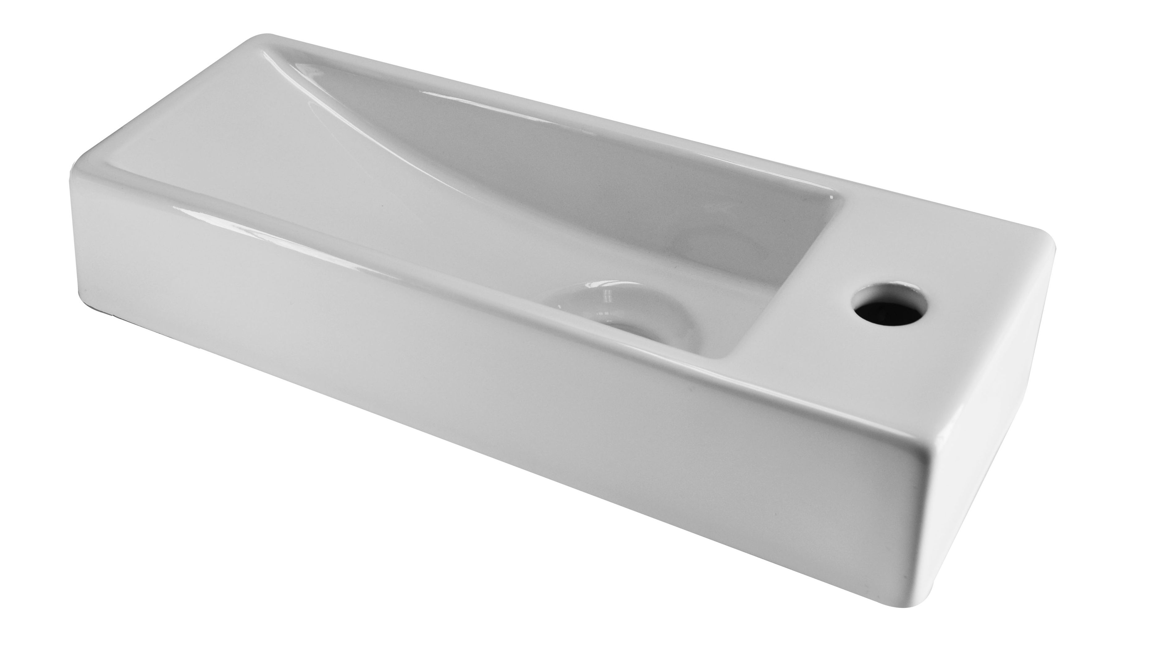 Trim mini fontein rechts 38 x 14 x 8 cm keramiek glans wit - 32.3437