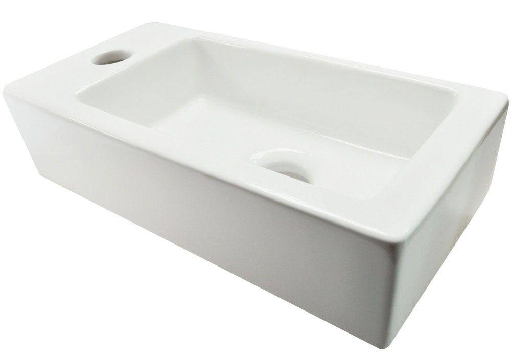 Rhea mini fontein links 36,5 x 18 x 9 cm keramiek glans wit - 32.3496
