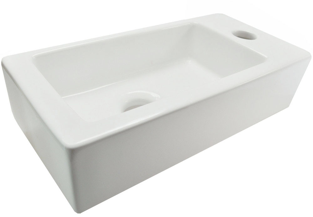 Rhea mini fontein rechts 36,5 x 18 x 9 cm keramiek glans wit - 32.3497