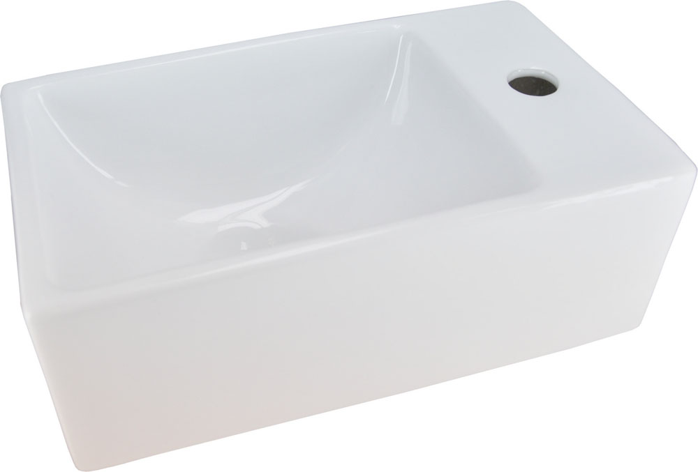 Rhea xxs fontein rechts 30,5 x 18 x 11 cm keramiek glans wit - 32.3499