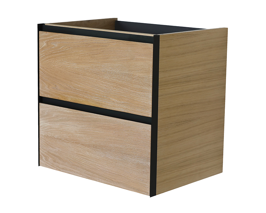 Lotus onderkast met 2 laden 60 x 45,2 cm naturel eik/mat zwart - 32.3685