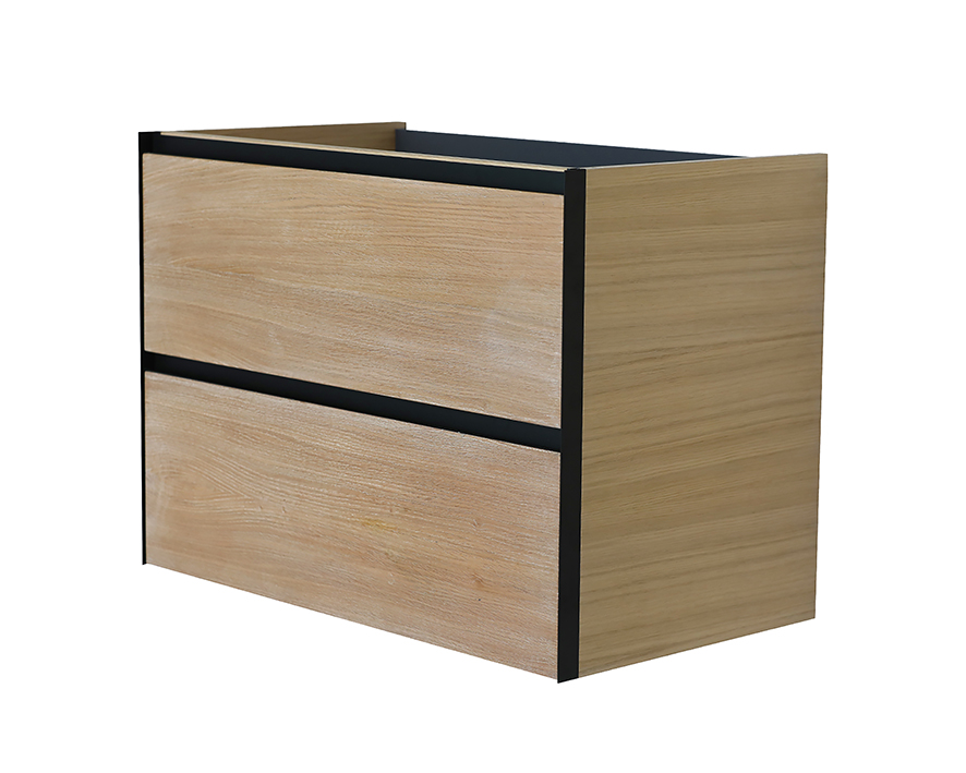 Lotus onderkast met 2 laden 80 x 45,2 cm naturel eik/mat zwart - 32.3686
