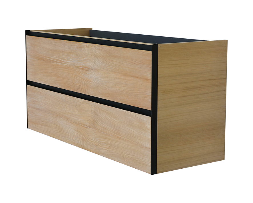Lotus onderkast met 2 laden 2 uitsparingen 120 x 45,2 cm naturel eik/mat zwart - 32.3689