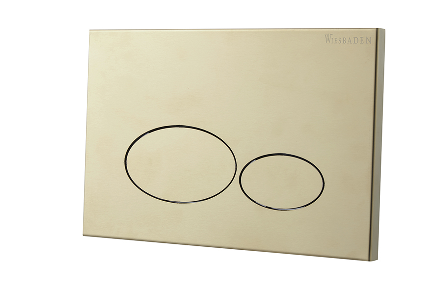 X32 Metal drukplaat voor inbouwreservoir geborsteld messing - 32.4675