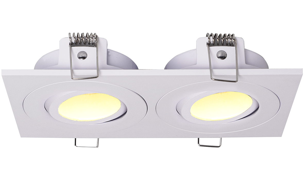 Spotz inbouwspot dubbel dimbaar IP65 mat wit