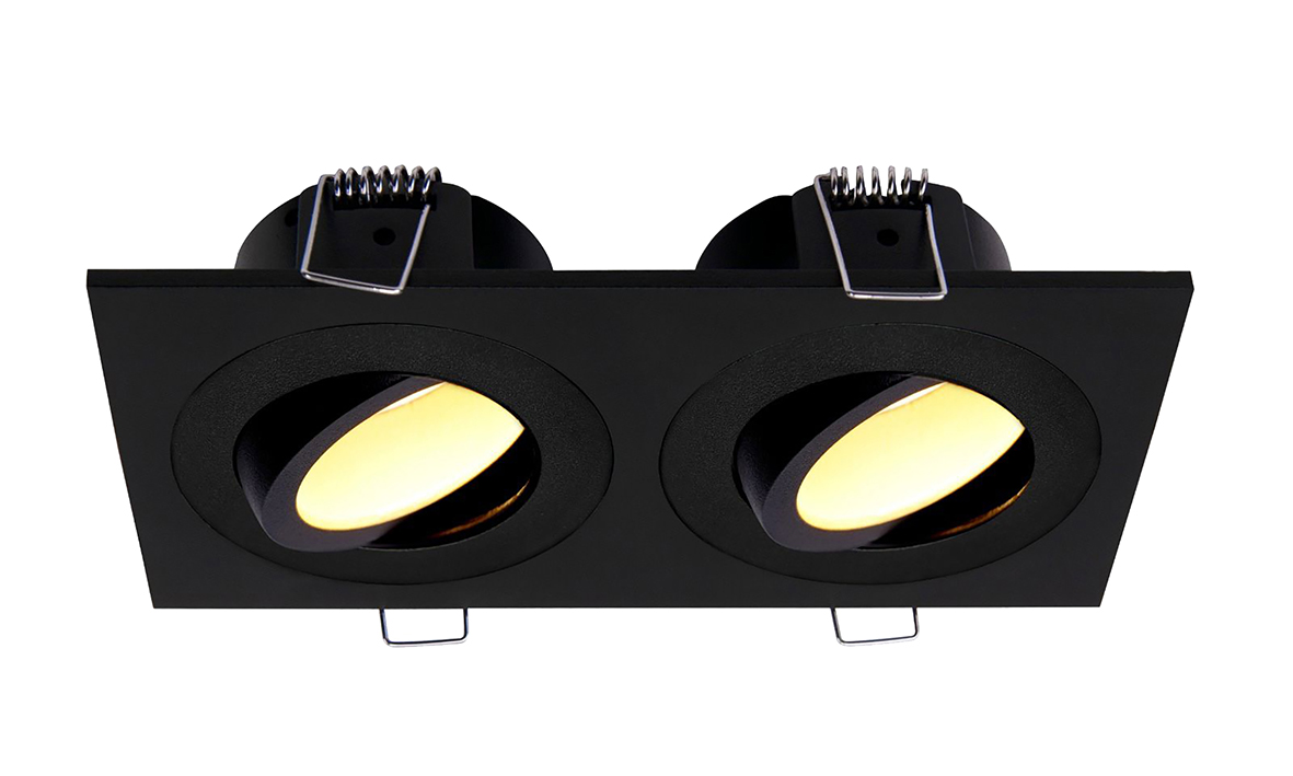 Spotz inbouwspot dubbel dimbaar IP65 mat zwart