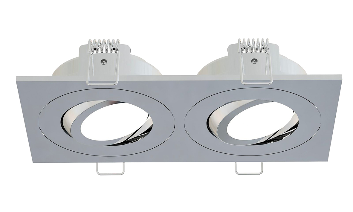 Spotz inbouwspot dubbel dimbaar IP65 chroom