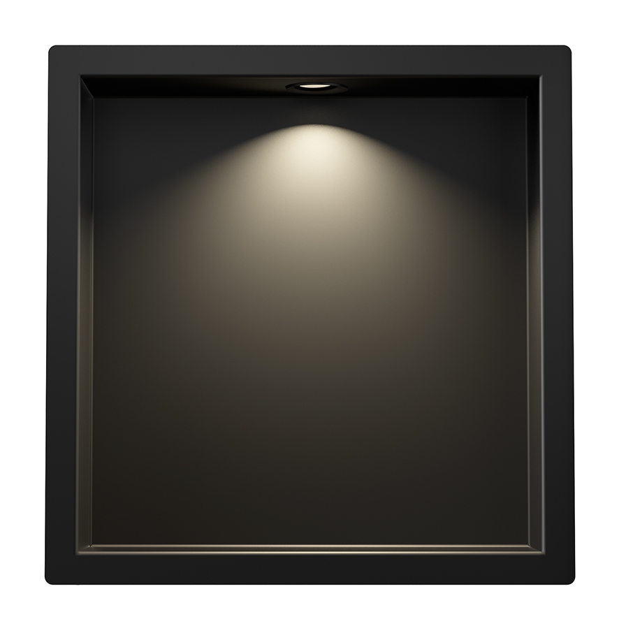 Demis inbouwnis met LED 30 x 30 x 7 cm mat zwart - 33.2167