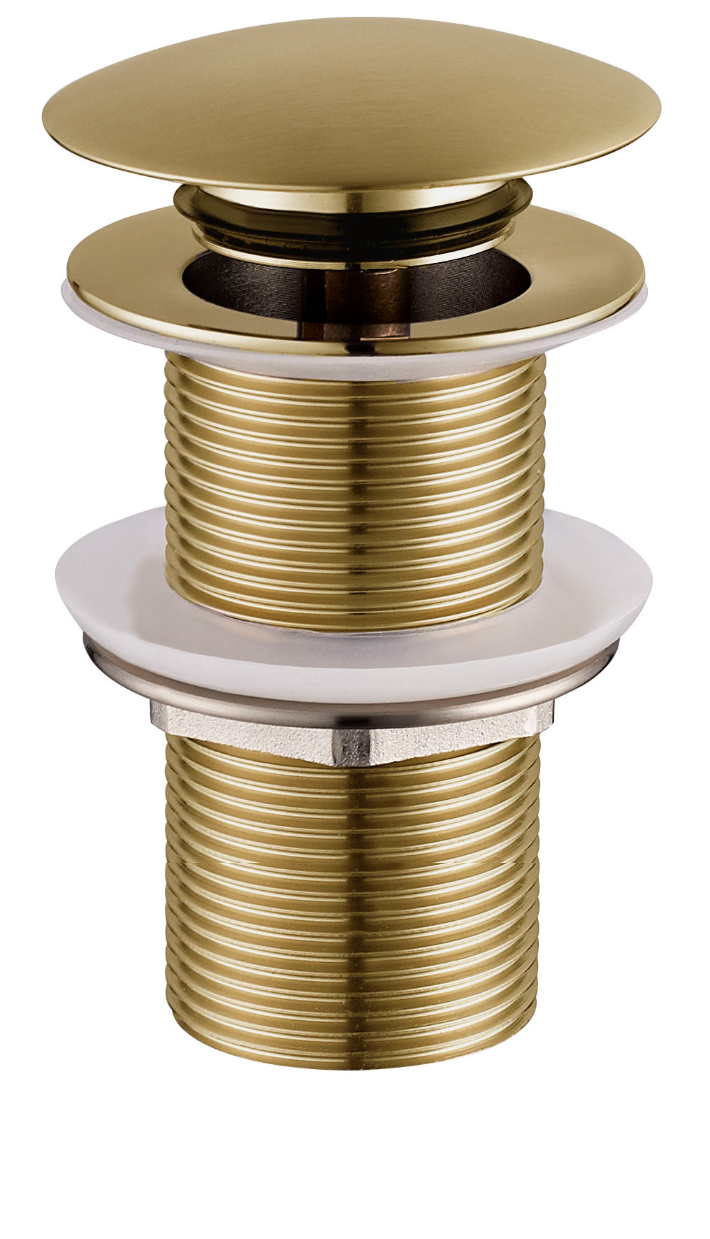 Caral clickwaste afvoerplug verlengd 5/4" geborsteld messing - 33.4475