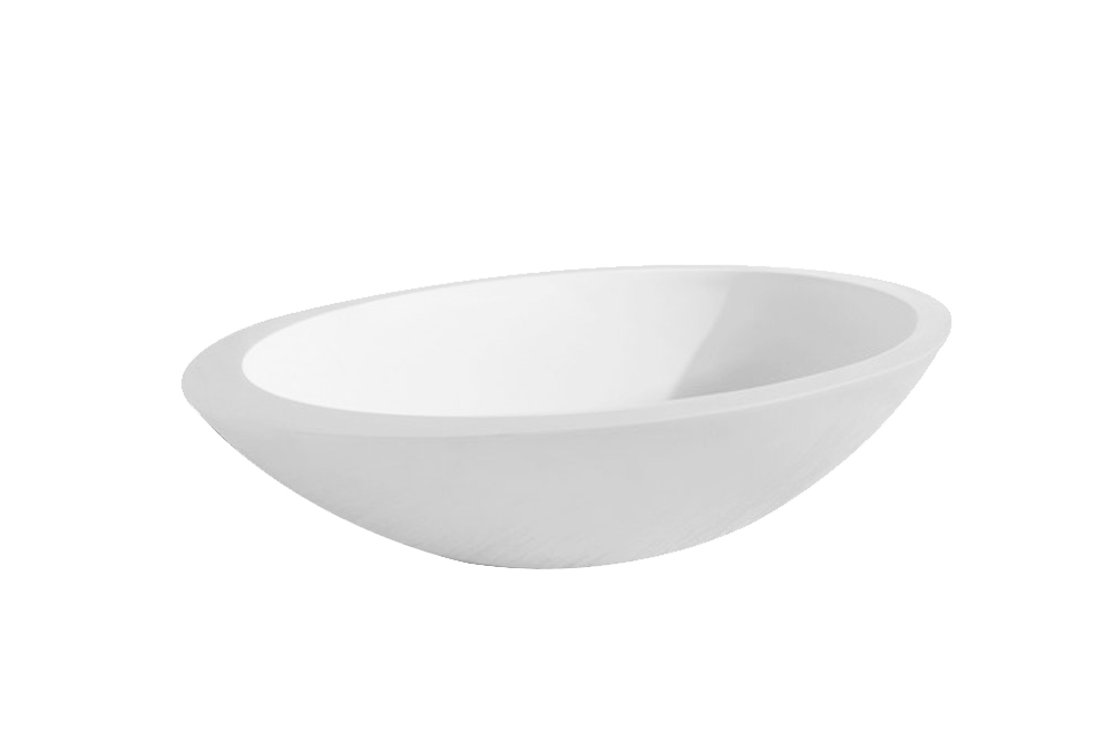 Kim waskom ovaal 59x35x11 cm Solid surface mat wit - 36.4041