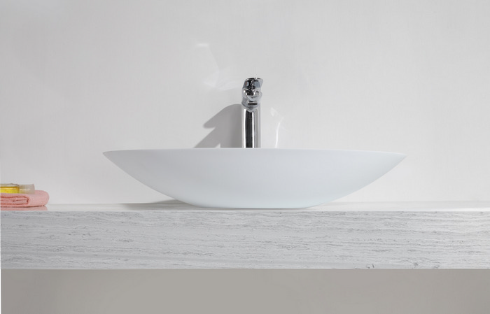 Kim waskom ovaal 59x35x11 cm Solid surface mat wit - 36.4041