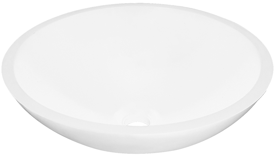 Valerie waskom rond 43x13 cm solid surface mat wit - 36.4042
