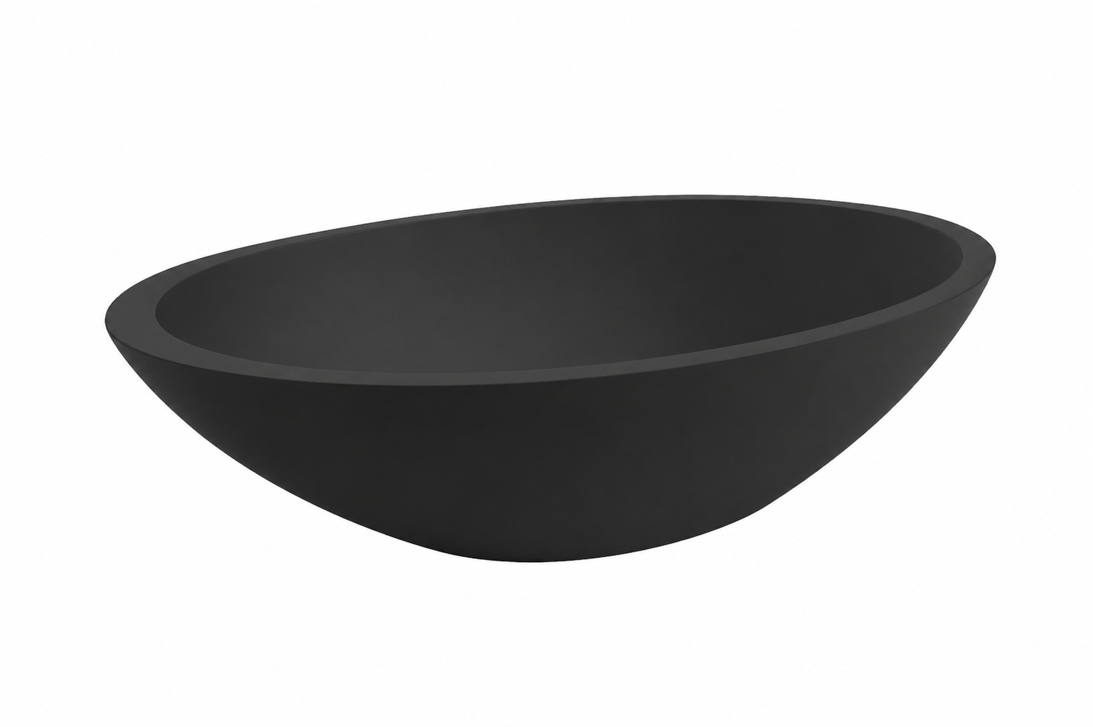 Kim waskom ovaal 59 x 35 x 11 cm solid surface mat zwart