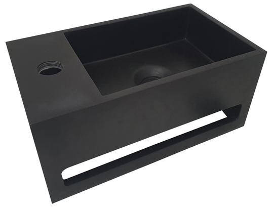 Julia fontein links Solid surface 35 x 20 x 16 cm mat zwart - 36.4072