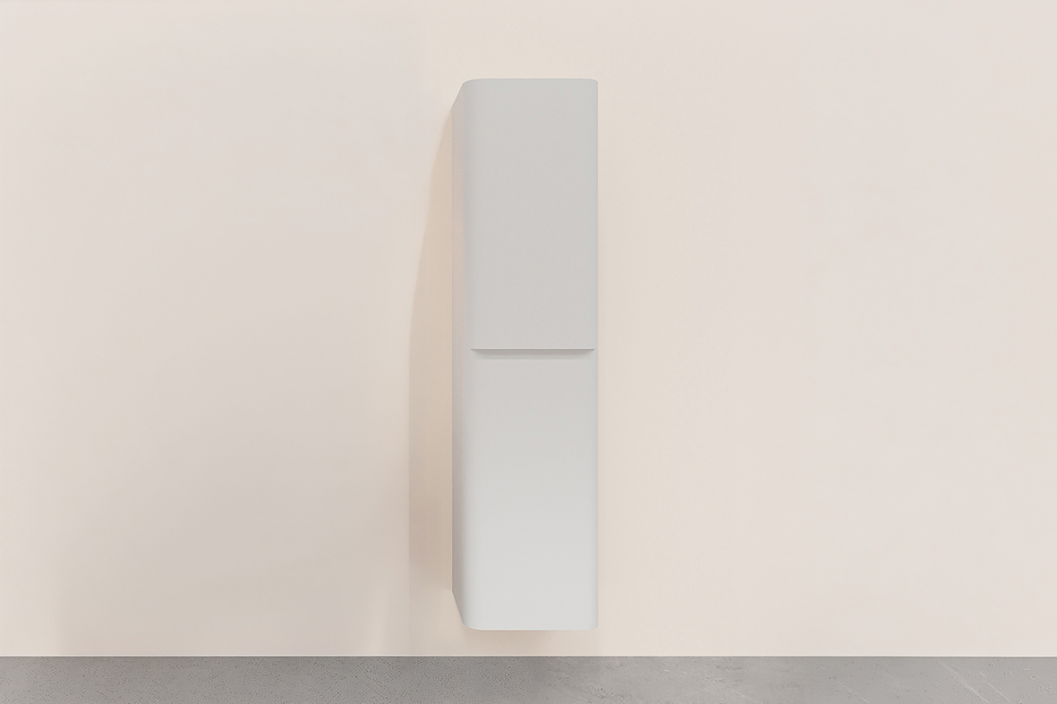 Novira kolomkast afgeronde hoeken 160 x 40 x 35 cm mat wit