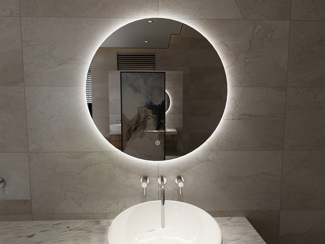 Giro spiegel rond met LED, dimbaar en spiegelverwarming 100 cm