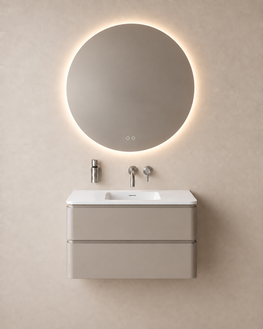 Lumora spiegel rond met LED, dimbaar en spiegelverwarming 100 cm