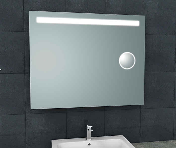 Tigris spiegel rechthoek met LED en scheerspiegel 100 x 80 cm - 38.3776