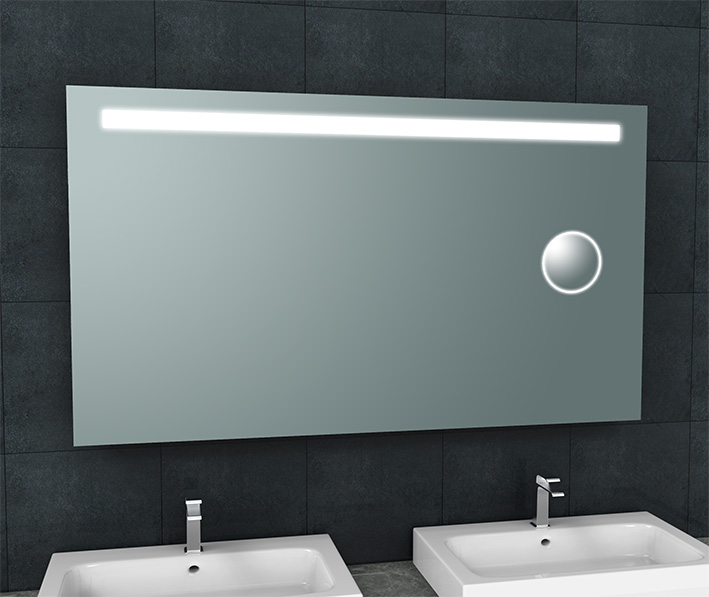 Tigris spiegel rechthoek met LED en scheerspiegel 140 x 80 cm - 38.3778