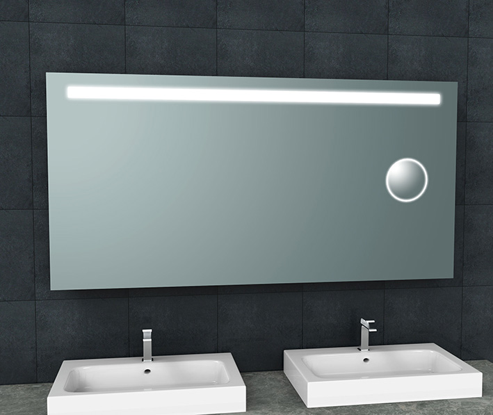 Tigris spiegel rechthoek met LED en scheerspiegel 160 x 80 cm - 38.3779