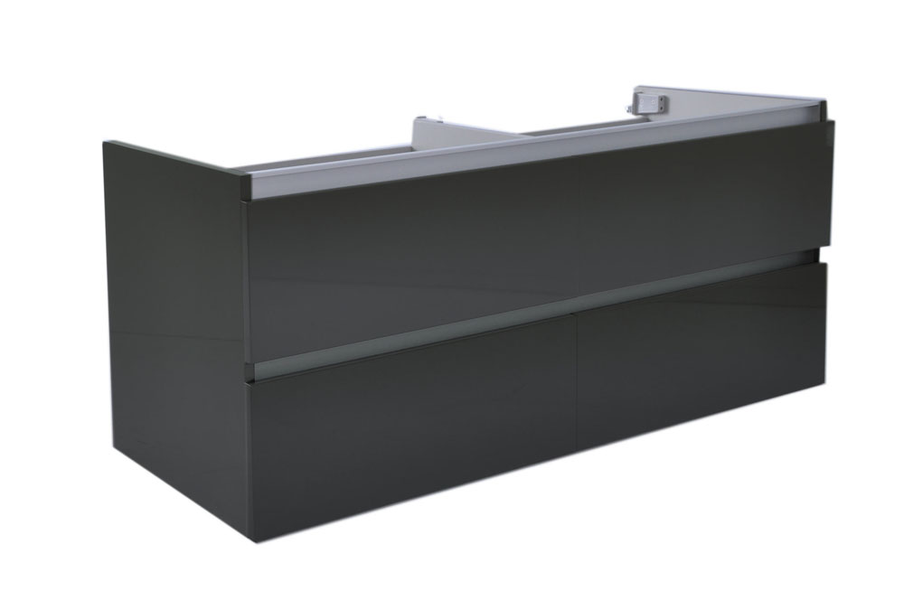 Vision onderkast met 4 laden 2 uitsparingen 120 x 46 cm hoogglans grijs - 38.3913