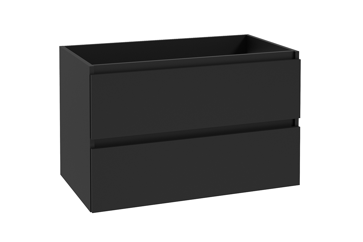 Alvara onderkast met 2 laden 1 uitsparing 80 x 46 cm mat zwart