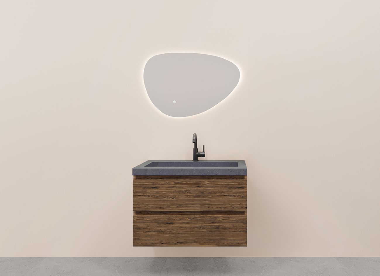 Alvara onderkast met 2 laden 1 uitsparing 80 x 46 cm warm eiken