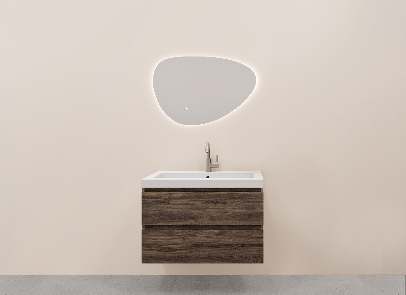 Alvara onderkast met 2 laden 1 uitsparing 100 x 46 cm donker eiken