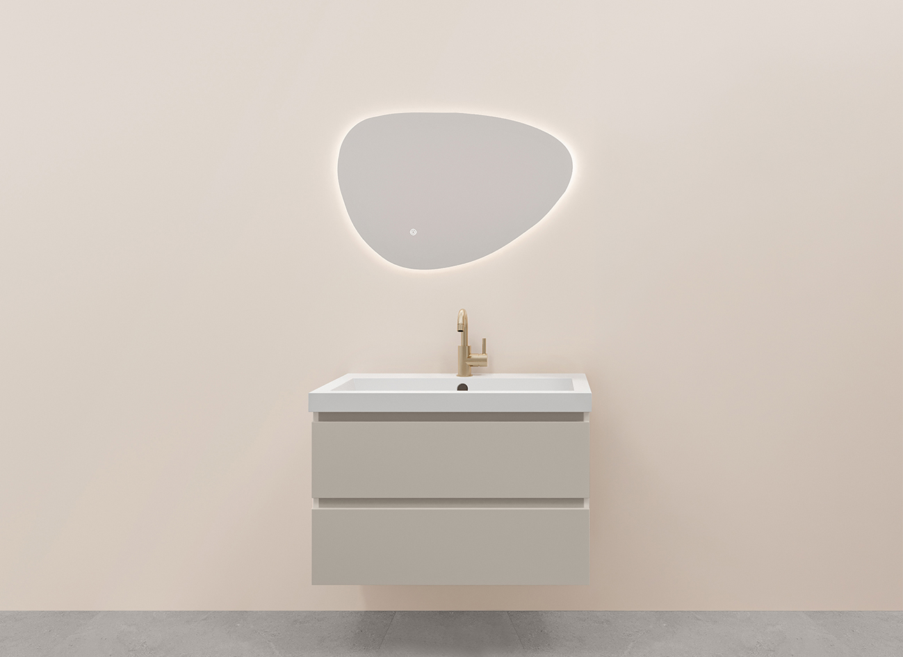 Alvara onderkast met 2 laden 1 uitsparing 100 x 46 cm cashmere