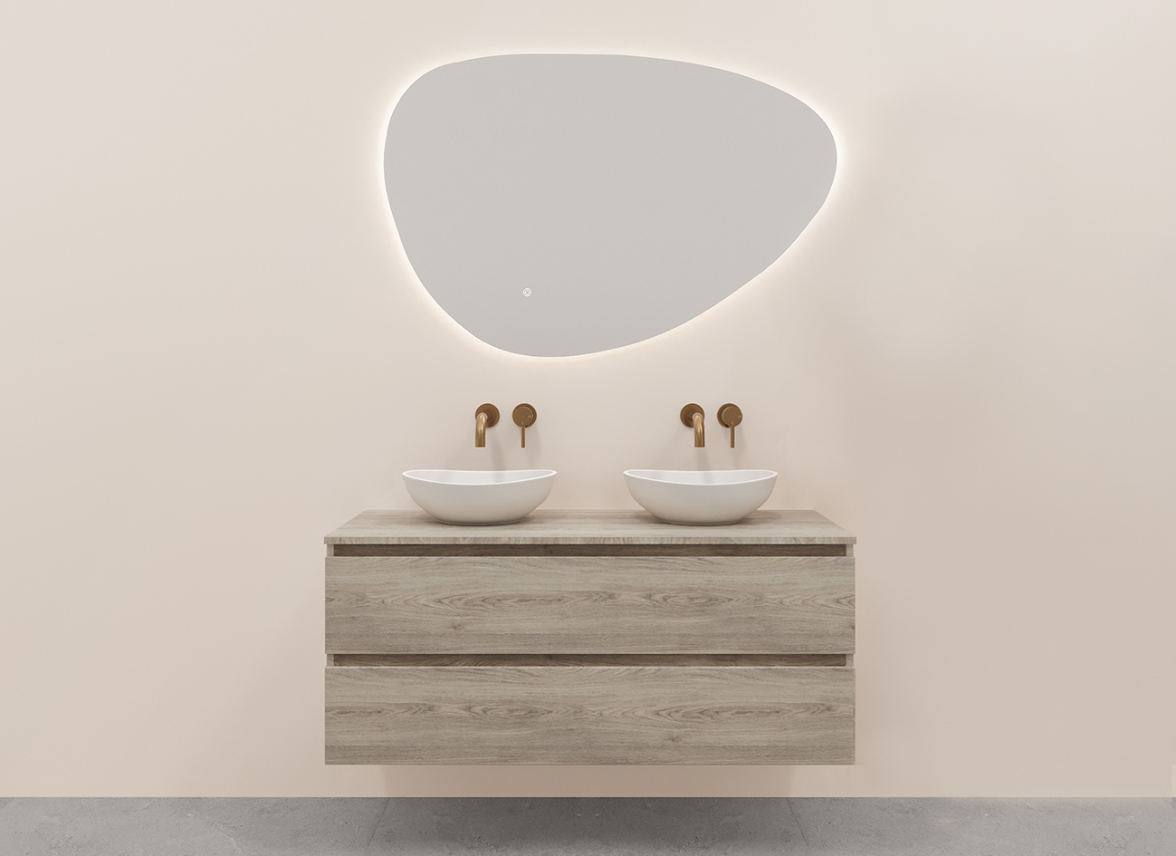 Alvara onderkast met 2 laden  2 uitsparingen 120 x 46 cm grijs eiken