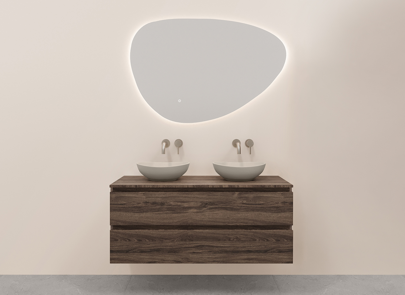 Alvara onderkast met 2 laden 2 uitsparingen 120 x 46 cm donker eiken