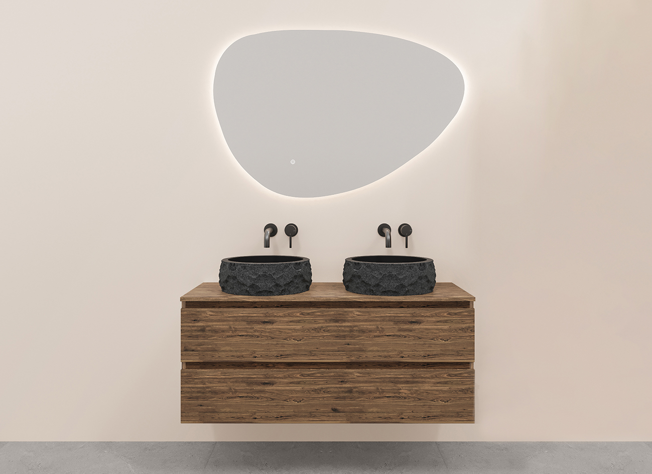 Alvara onderkast met 2 laden  2 uitsparingen 120 x 46 cm warm eiken
