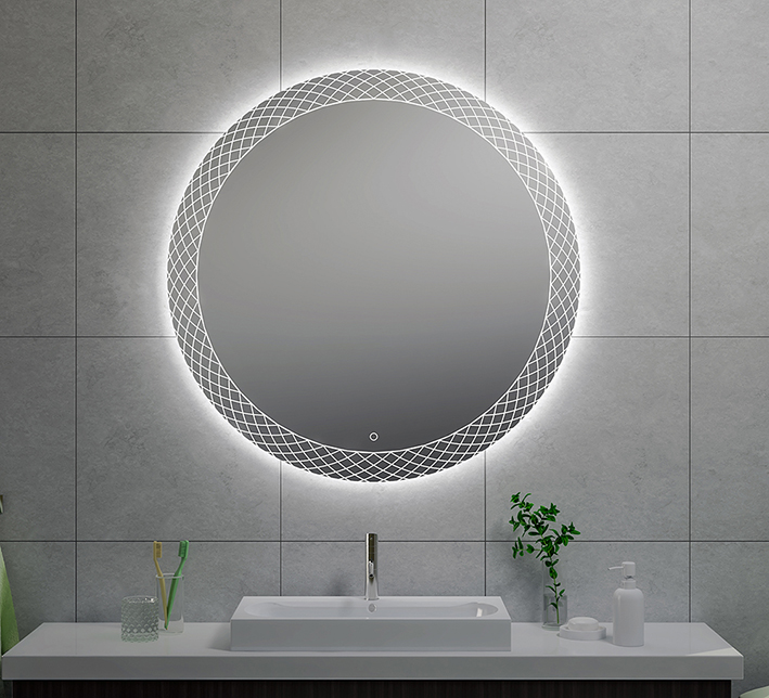 Deco spiegel rond met LED, dimbaar 100 cm - 38.4107