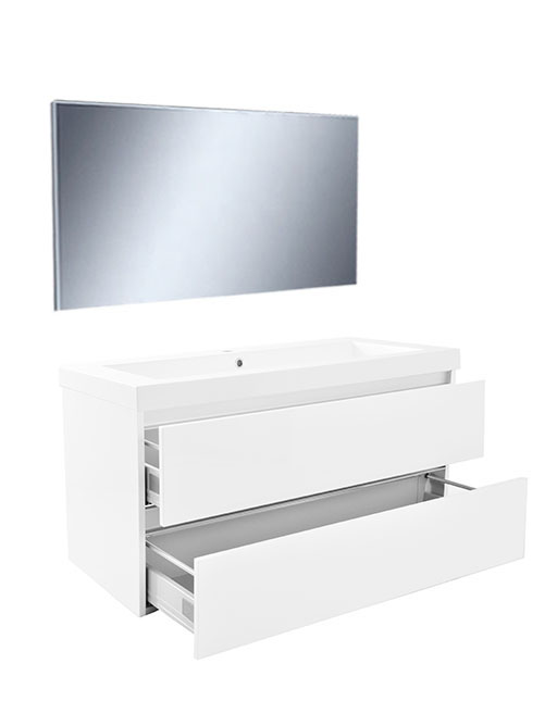 meubelset (incl. spiegel) 100 cm wit - 38.7002
