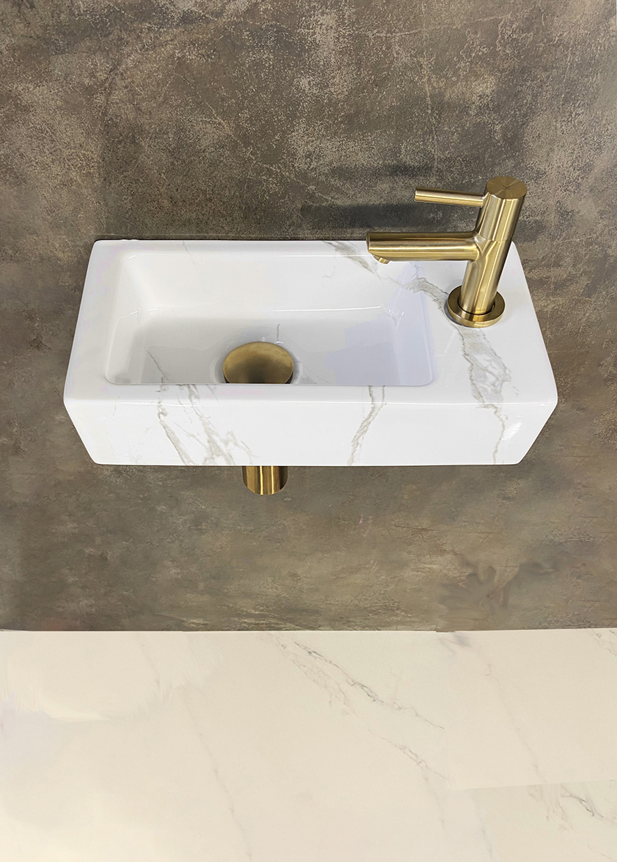One Pack Mini-Rhea rechts fontein 36 x 18 cm Carrara - 39.3606